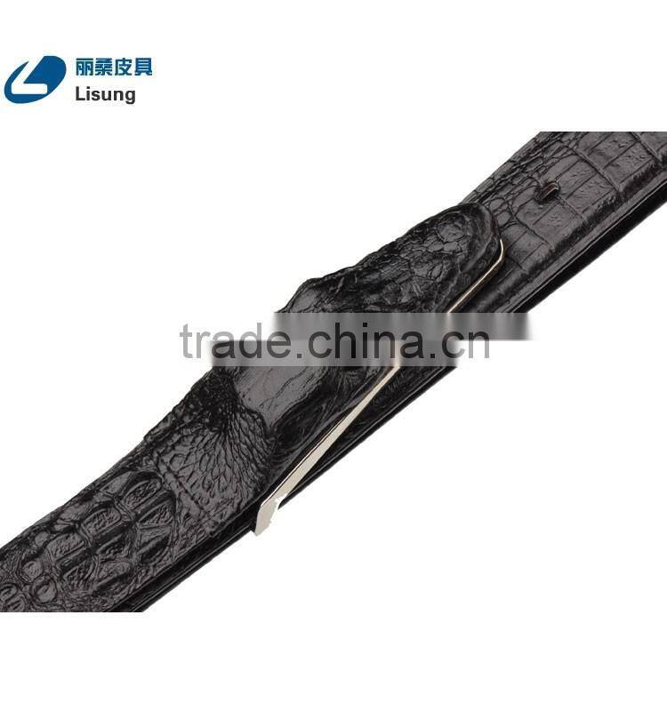 New Arrival Snap Closure Men Antique Genuine Alligator Jeans Belt
