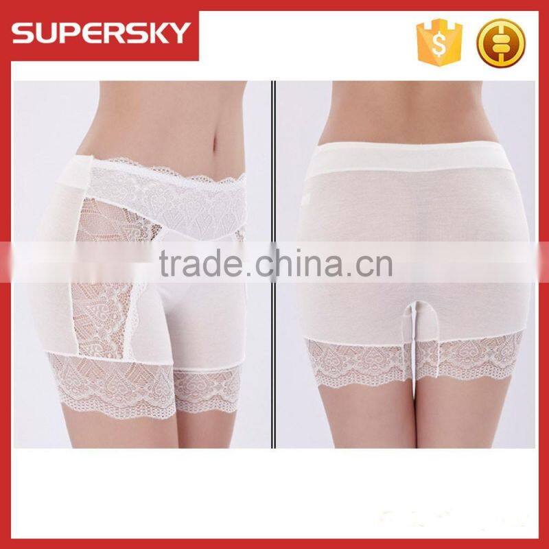 K-961 Lace Trim Women Safety Slim Elastic Short Legging Girl Underwear Short Lace Leggings