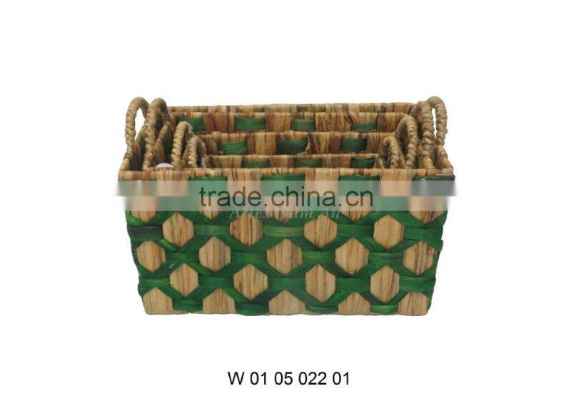 Water Hyacinth Storage Baskets with 2 Handles / Storage Bin