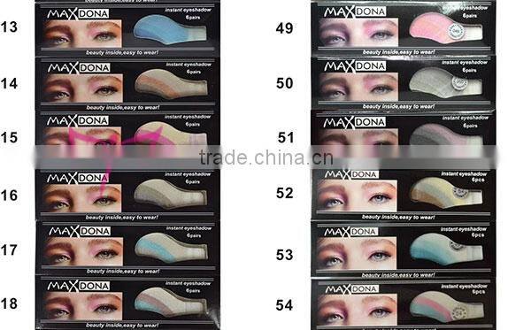 Eye temporary tattoo sticker made with eye shadow