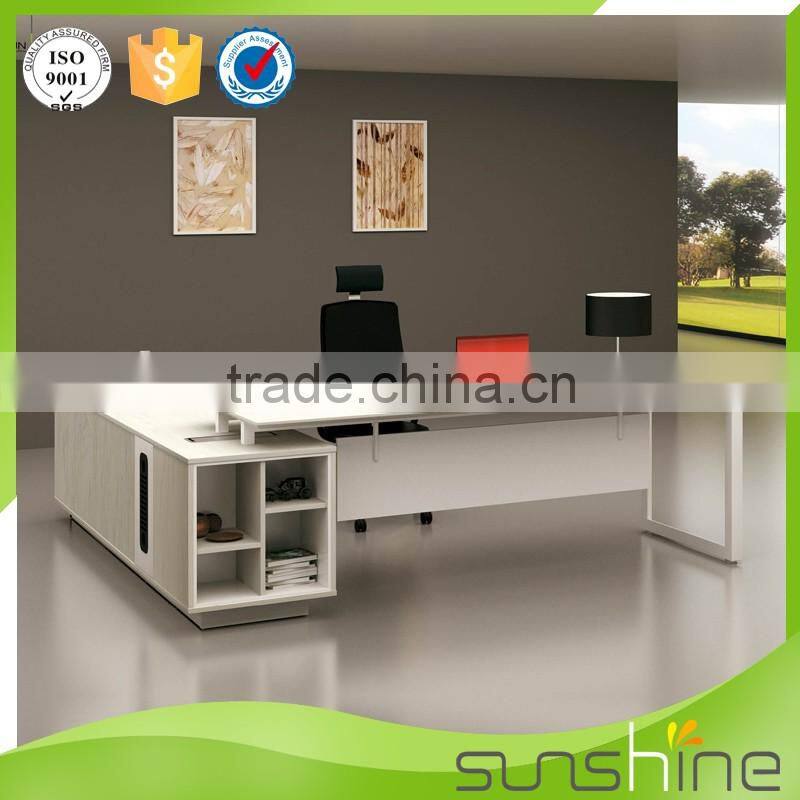 Sunshine Office Furniture Division Head Office Use Quick Assembly Wooden Work Table Middle Executive Desk With Drawers