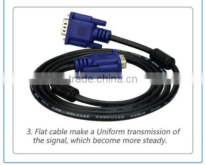 Factory supply good quality vga cable with ferrite bead