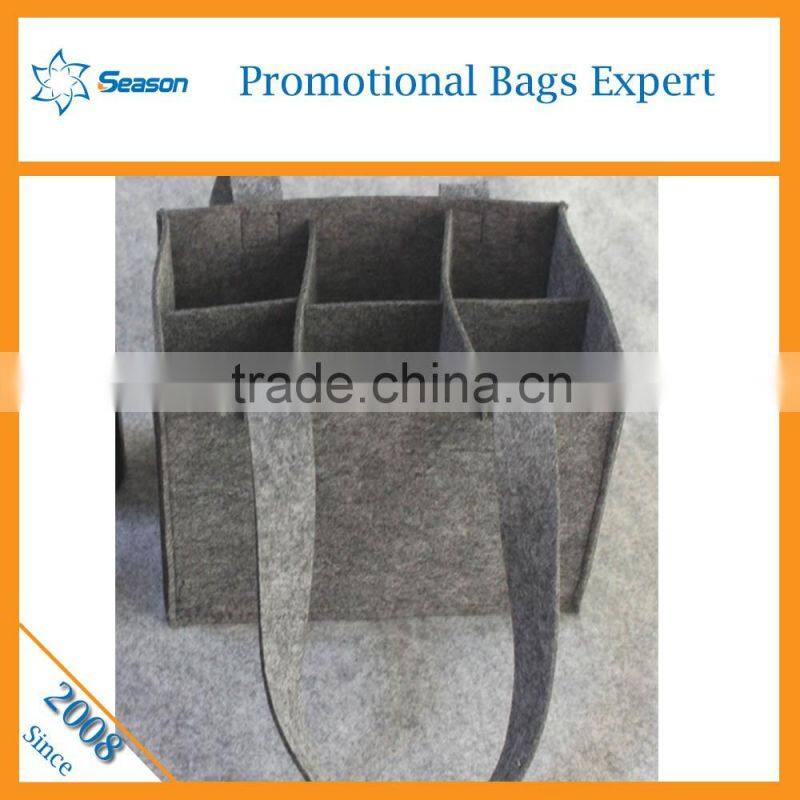 China Factory Direct Selling Portable felt wine bag for 6 bottles