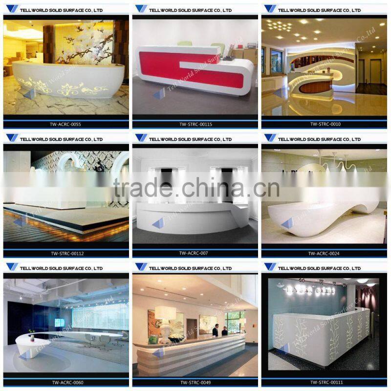 Artificial stone professional design white modern reception desk