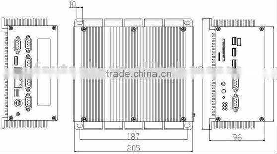 Intel D525 CPU Atom dual-core 1.8G 2G DDR3 1*VGA 2LAN 4*USB 6*COM 1*PCI(PCI-E) embedded industrial fanless pc computer