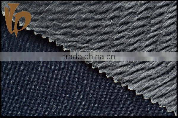 Indian Linen Cotton yarn dyed denim flax Fabric wholesale