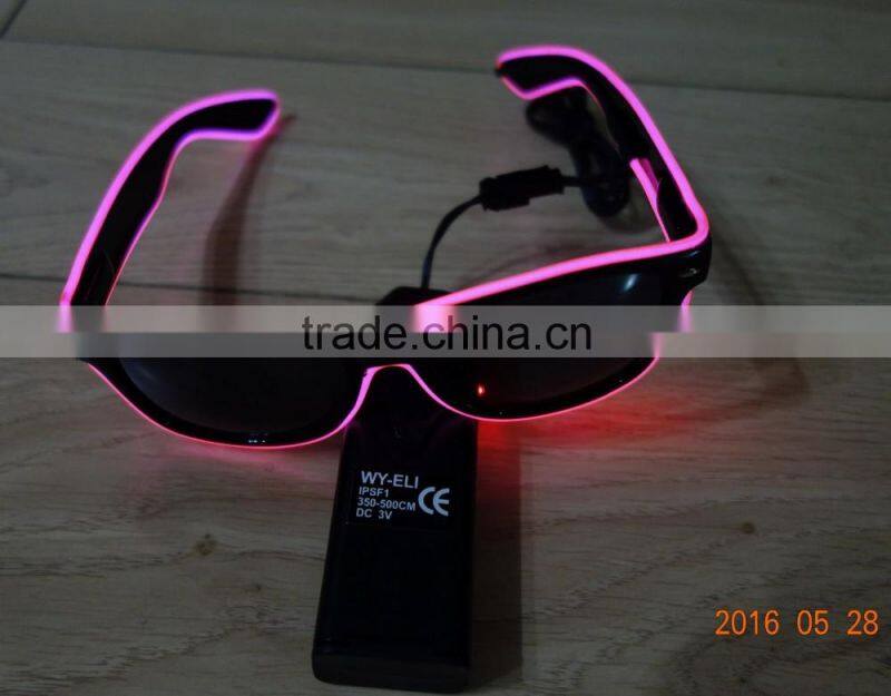 Specialize in High luminance Blue-green EL wire sunglasses / Blue-green EL sunglasses / Blue-green EL glasses