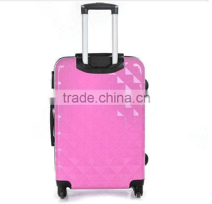 2014 china alibaba colorful elegance abs/pc hardcase trolley bag luggage with four all-round wheels