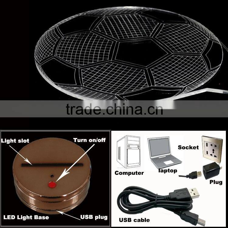 Ferris Wheel 3D Control Night 7 Colors Change USB LED Desk Table Light Lamp