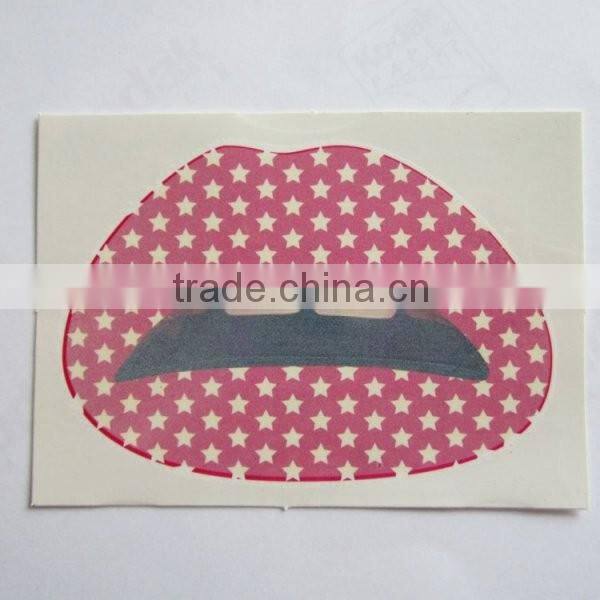Hot sale zebra temporary lip tattoo sticker non toxic sexy lip sticker for girls manufacturer