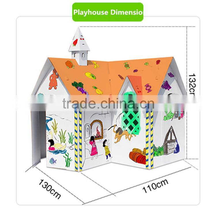 CUSTOM OEM Kids toy Cardboard play house/ cardboard kids play toy indoor corrugated paper Furniture
