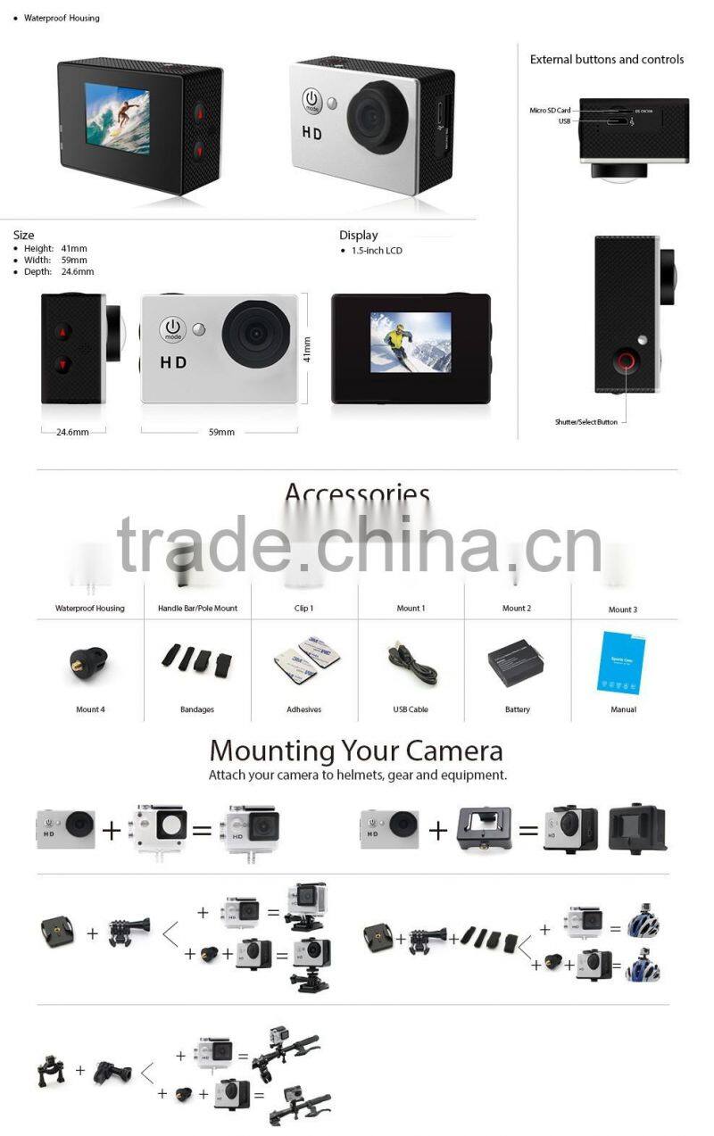 Full hd 1080p sport camera Mini Sport DV