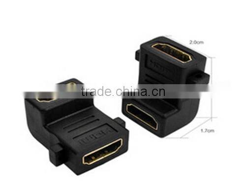 90 degree HDMIA female to HDMIA female adapter with screw adapter cabletolink