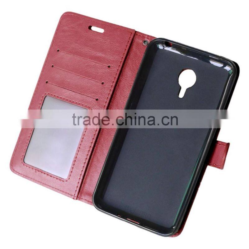 Mobile Phone PU Leather Flip Card-slot Case for Meizu MX4 Pro