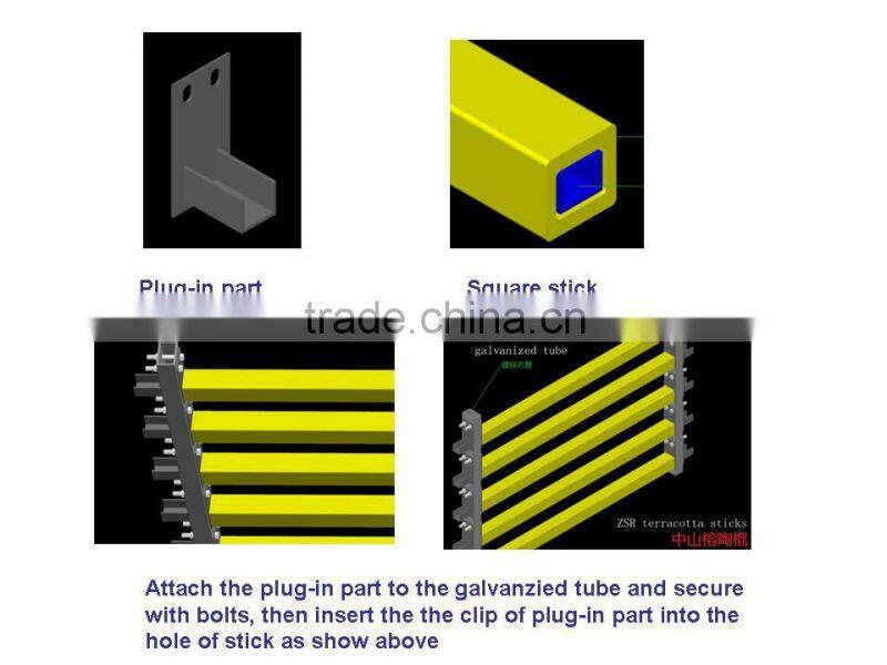 18mm 30mm thickness terracotta stick baguette for outdoor wall building red stick grey wall louver