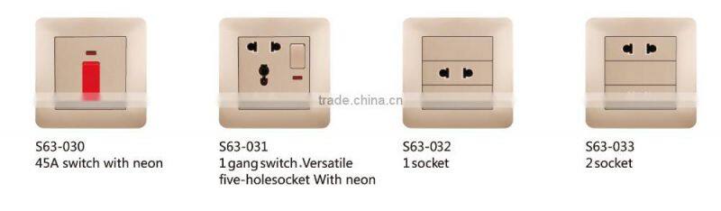 5 pin MF(Muti-Function) Outlet Universal wall switch and socket