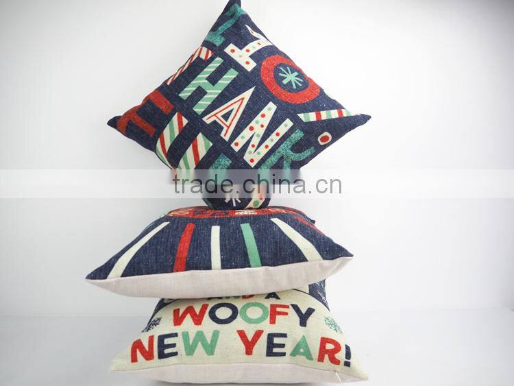 Custom christmas digital design cushion covers square pillow cover 16*16