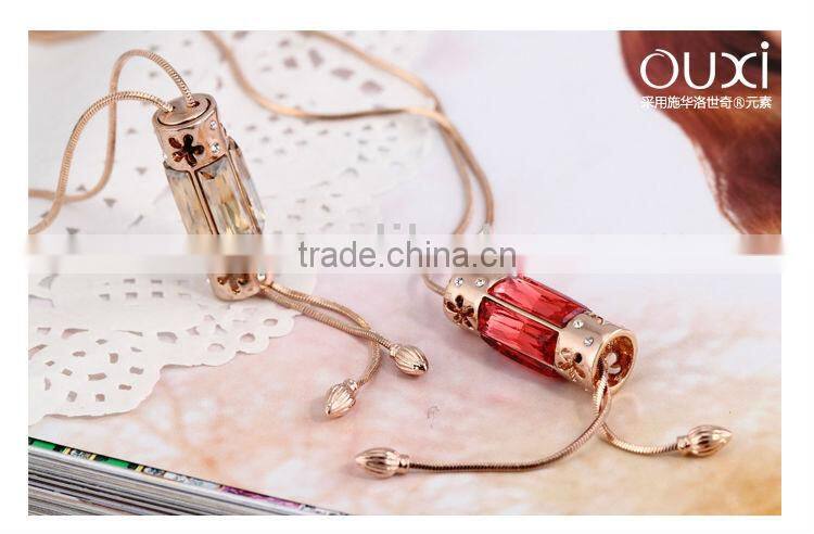 Elegant long chain glass bottle necklace Crystal 10478