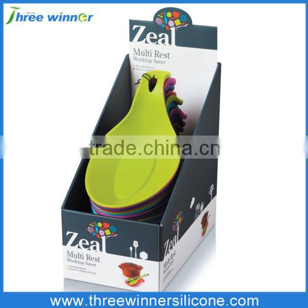 Colorful Dish Wash Sate Silicone Spoon Rest Spoon Holder