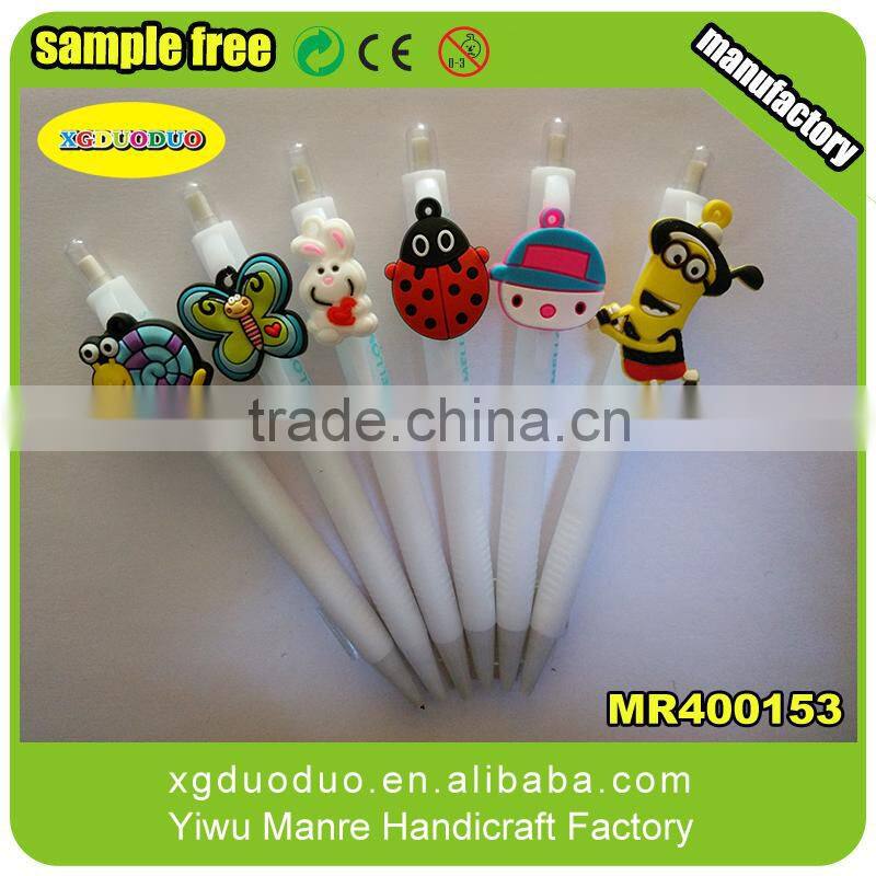 2015 High Quality soft PVC pencile charm/ pencile topper and cheap fabric table toppers