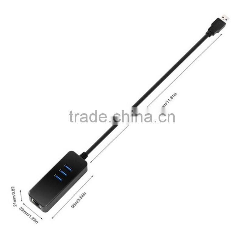 High-speed usb3.0 4 por hub, 3 port usb 3.0 hub from with 1 Rj45 Gigabit Ethernet LAN Wired Network Adapter