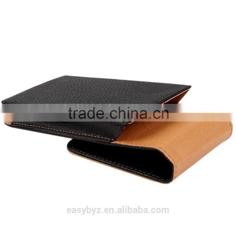 Black Vertical Leather Holster Pouch for Sony Xperia Z4 with Belt Clip--Glossy Skin or Lychee Skin