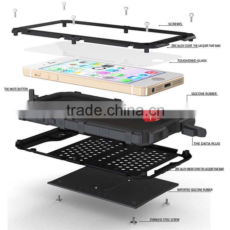 Hard Cell Phone Case for iPhone 6 6S Waterproof Shockproof Silicone Metallic Bumper