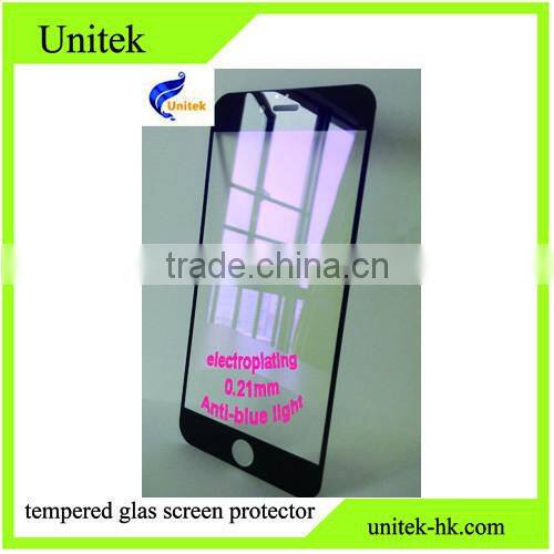 Trade assurance! Electroplating Anti-blue light factory low price 0.21mm tempered glass manufacturer price for iphone 6/6s/6pl