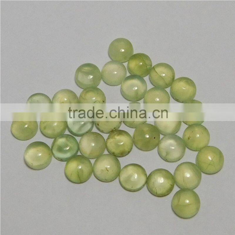 NATURAL PREHNITE CABOCHON GOOD COLOR & QUALITY 6 MM ROUND LOT