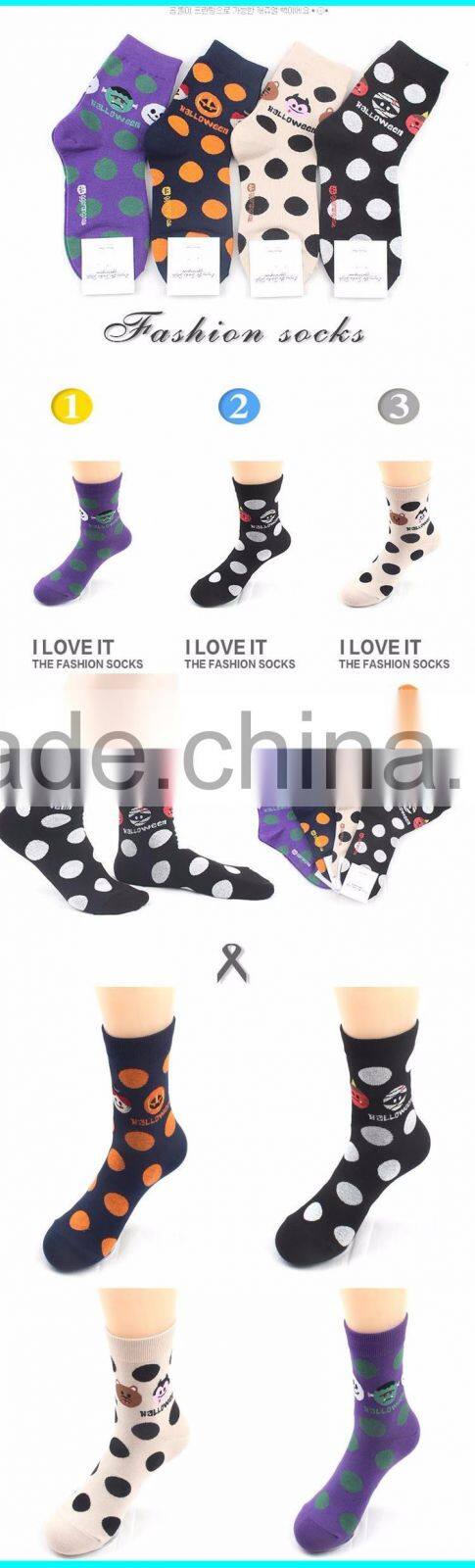 Fashion personality funny polka dotted line Halloween socks