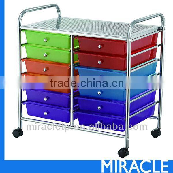 9 PP Plastic White Storage Drawers Cart Organizer