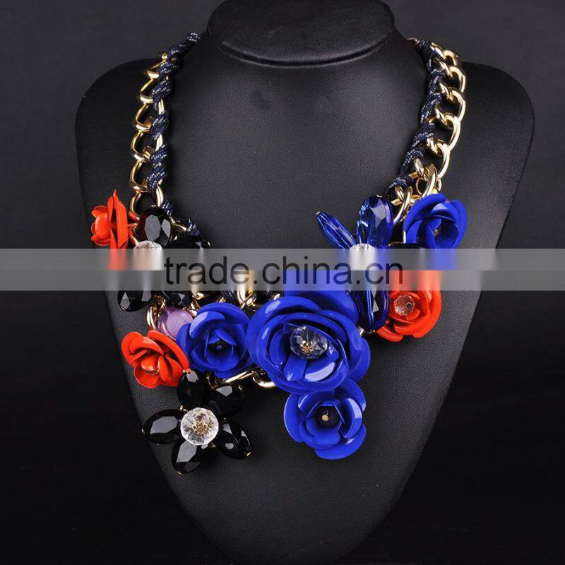 Flower necklace love forever christmas jewelry colored rosary