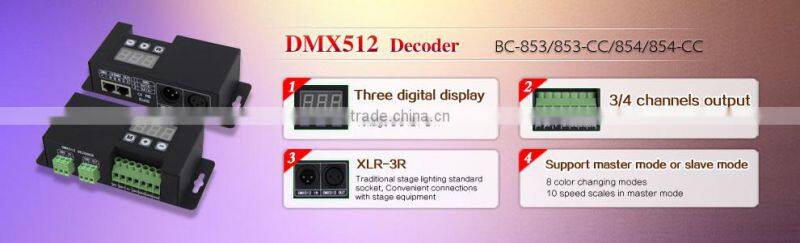 4 channel 5 channel LED DMX512 RGBW controller led DMX Decoder DC12-24V
