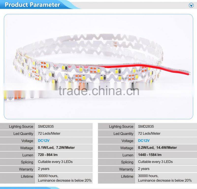 SMD2835 S type 72leds/m 6MM high brightness clod white 10000K led flexible strips signage led letters strips