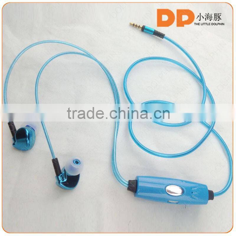wholesale china 3.5mm audio jack free sample metal flashing light earbuds EL light ear piece earphones