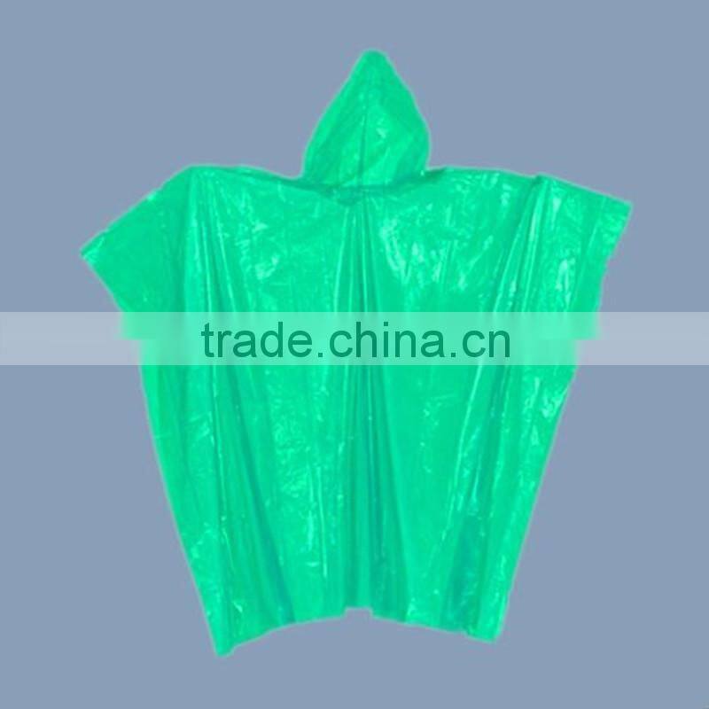 Green Plain Color PE Poncho