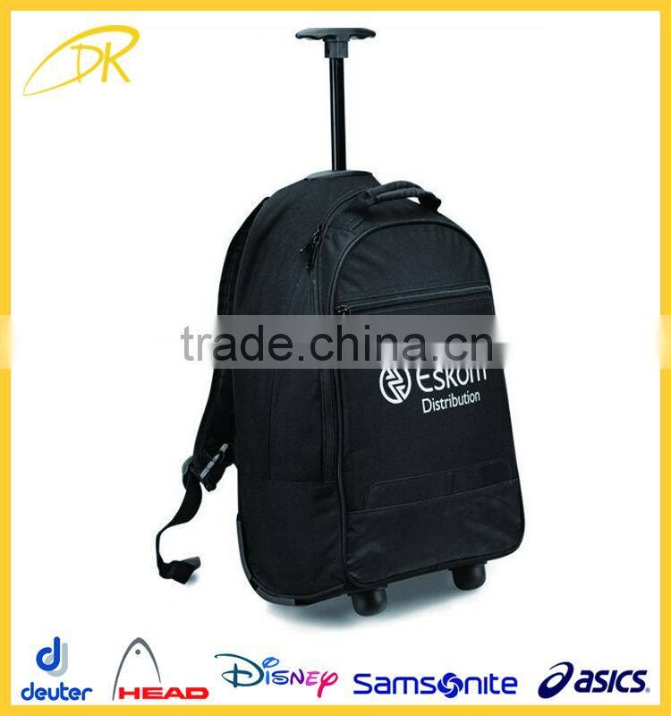 Black Color Two compartment Travel Laptop Trolley Backpack