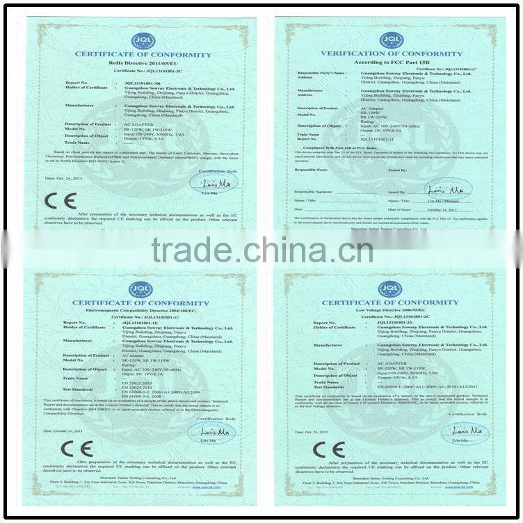 CE Rohs Fcc passed AC adapter 12V 6A output,notebook adapter