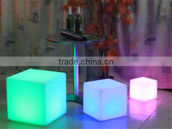 Illuminated flashing color changing led Outdoor Cube Seating