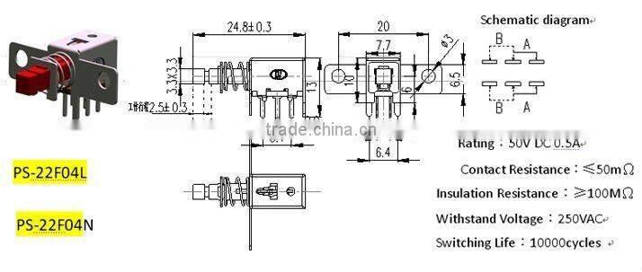 PS-22F04 Push switch