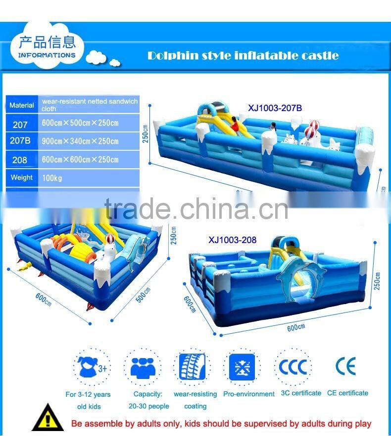 Kids outdoor commercial play castle water park inflatable pool rental