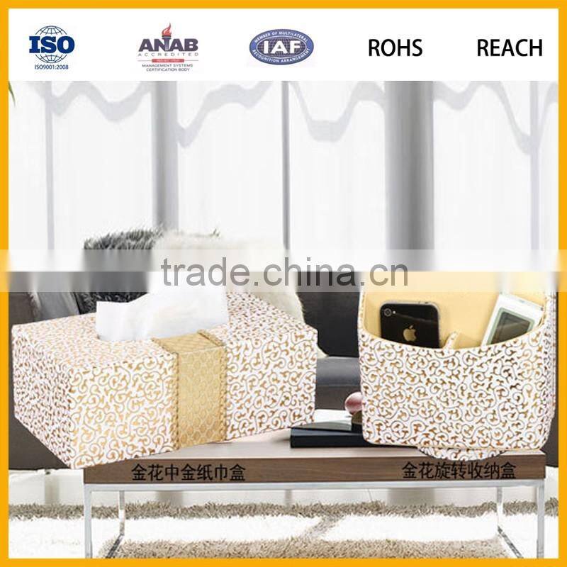 Restaurant PU leather Napkin case, wooden tissue box