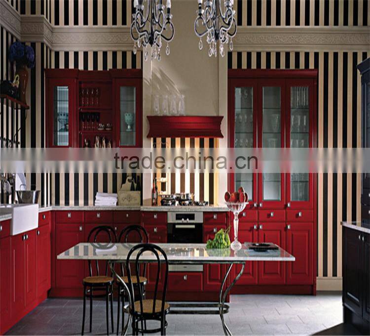 Red Europe kitchen vanity cabinet, popular kitchen cabinet model