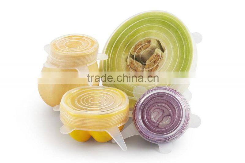 6 Sizes Reusable Silicone Stretch Lids Food and Bowl Covers