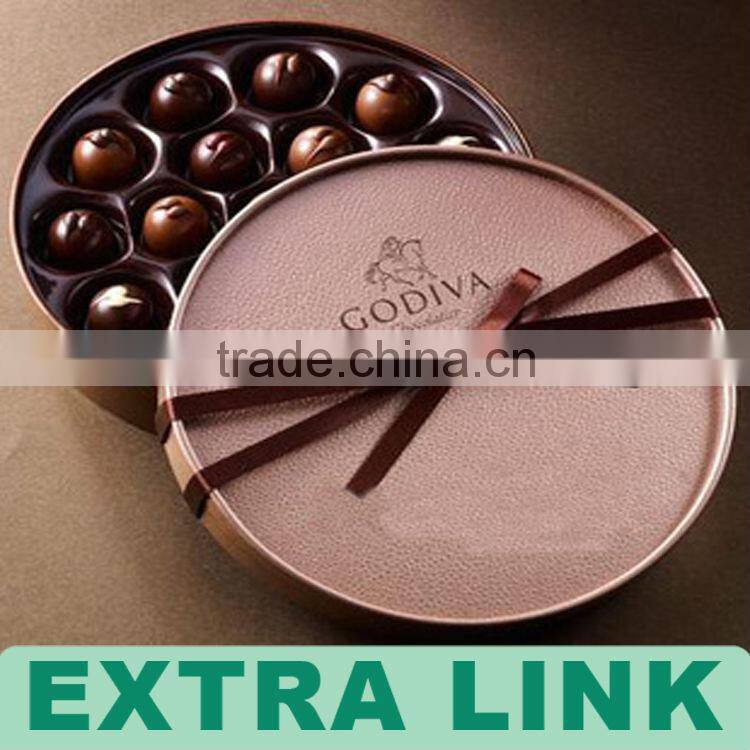 Popular design custom logo silk printing cardboard round truffle packaging box