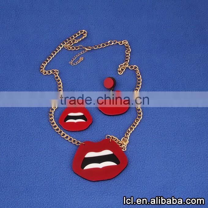 Hip hop necklace fashion lip pendant, for party simple necklace