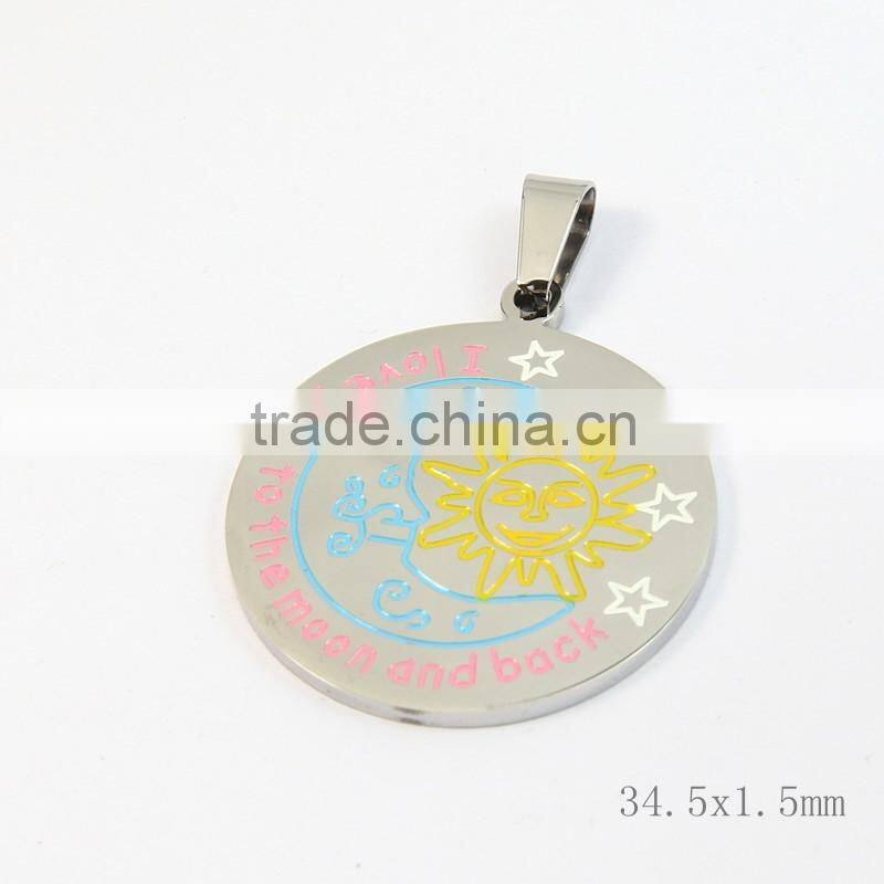 Wholesale Alibaba Silver Plated Enamel Red Stainless Steel Pendant for women