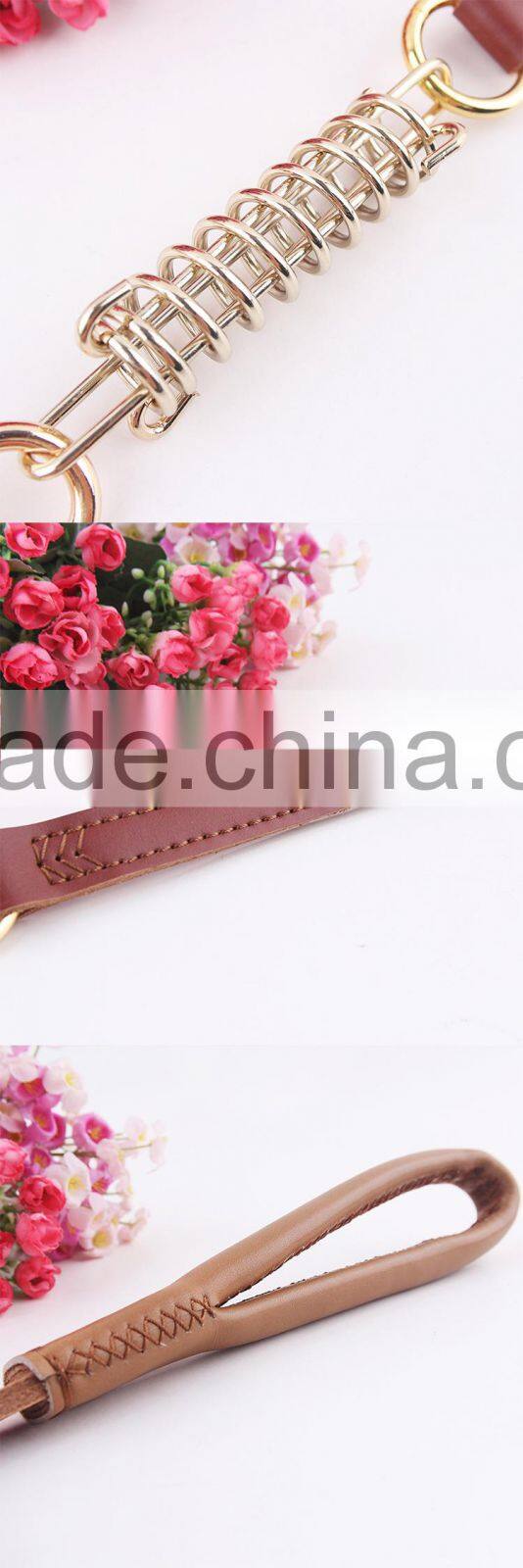 Brown real leather pet leash dog leash with large stock lot