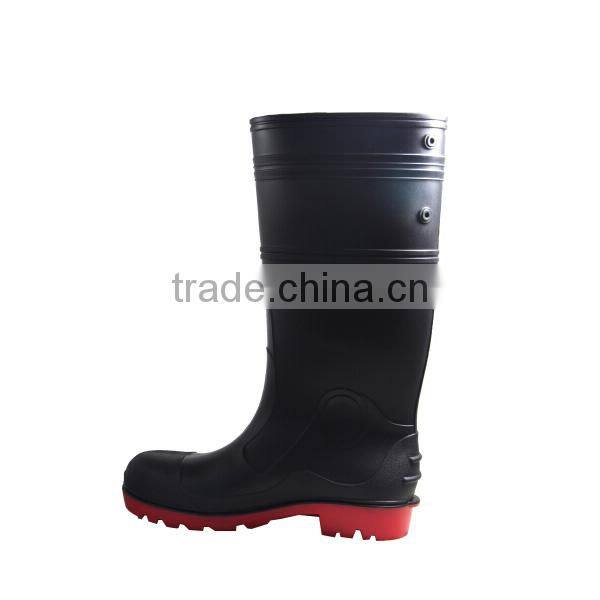Working Boots With Steel Toe ,PVC Black Work Boots,Security Mining Boots