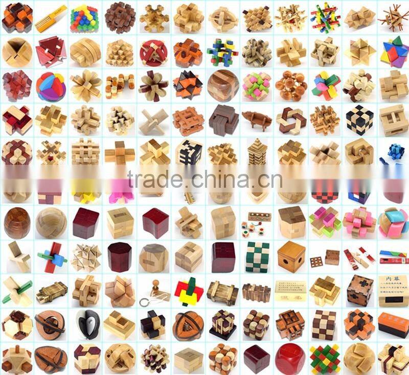 Brain test toy wooden Kongming lock solution magic puzzle lock